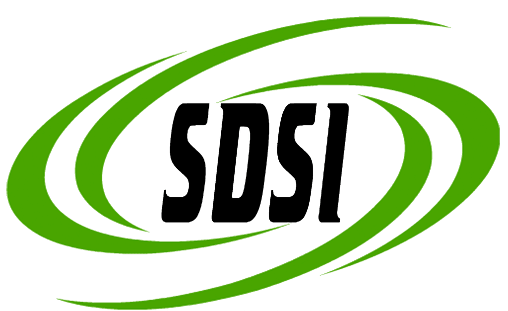 SDSI logo with black text and green circular swooshes.