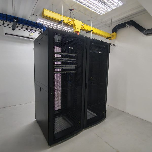 Data center server rack installation and structured network cabling setup for Alorica
